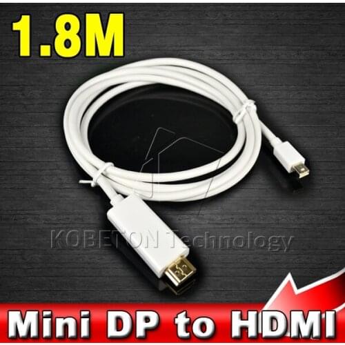 1.8M/6FT Golden Plated Thunderbolt Mini Display Port/DP to HDMI-compatible Male Adapter cable For Apple Macbook Mac Air Pro