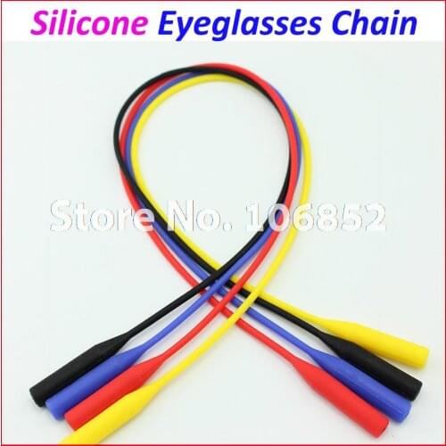 WQ002 20pcs Free Shipping Quality Elastic Silicone Sunglasses Glasses Eyeglasses Cord Chain Eyewear Stripe String Holder