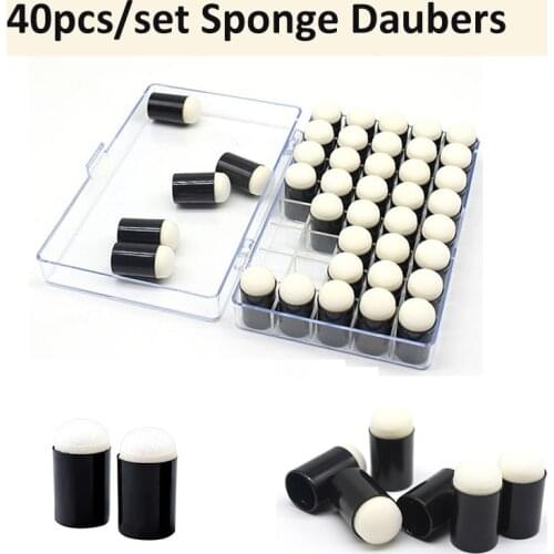 40pcs/set DIY Finger Sponge Daubers Foam for DIY Scrapbooking Chalk Ink Stains Paint Glue Drawing Craft Stamping Card Making New