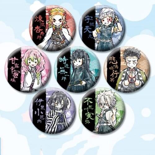 58mm Anime Kimetsu no Yaiba Demon Slayer Brooch Acrylic Pins Badges