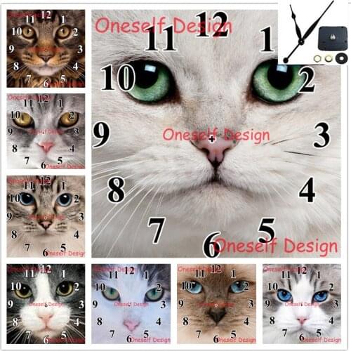 5d diamond painting with Mechanical clock 5d diamond embroidery full set with clock cute cat diamond mosaic sale animal cat