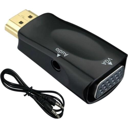 Male To Female HDMI-compatible To VGA Audio Adapter Cables HD 1080P Converter for Computer PC Laptop TV Box Projector Aux Cable
