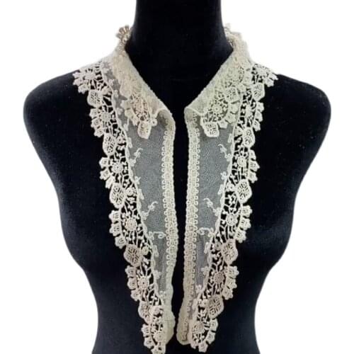 Beige patches pure cotton gauze hollow collar lace embroidery collar false collar cloth stickers/DIY clothing accessories
