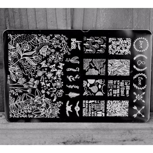 2017 NEW 14.5*9.5CM HK Large Nail Art Templates Image Stamp Plate Scraper DIY Polish Nail Art Manucure Tools HK-02,free shipping