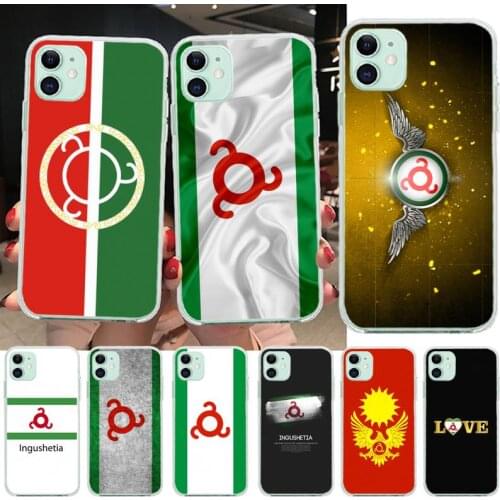 Ingushetia National Flag Phone Case for iphone 12 pro max 11 pro XS MAX 8 7 6 6S Plus X 5S SE 2020 XR cover