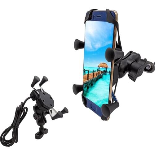 For Suzuki GSX650F gsxr 1000 1100 400 600 750 gsxs 750 Motorcycle Mobile Phone Stand Holder With USB Charger 360 Rotatable