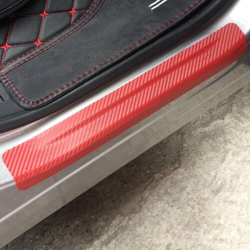 Door Sill Sticker for VW VK Volkswagen GTI R Scirocco Carbon Fiber Stickers Film Welcome Pedal Pedals Cover Decoration