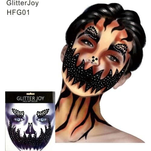 HFG01 1Pc Pumpkin Makeup Inspired Face Jewel Sticker Body Paint Decor for Christmas Present Holiday Gift