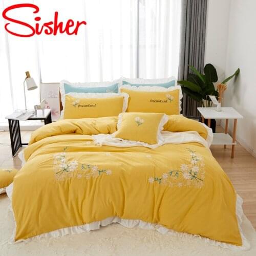 Modern Nordic Duvet Cover Set Jacquard Floral Print Bedding Set Bed Linen Sheet Single Queen King Size Bedclothes Qulit Covers