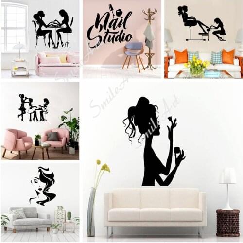 Creative Nail Salon Wall Sticker Vinyl Art Home Decor Living Room Bedroom Vinyl Decals