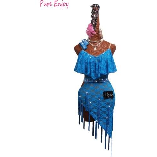 Latin Dance Dress Women Fringe Dress Tango Dress Salsa Rumba Modern Dance Costumes Latin Competition Dresses Dancewear