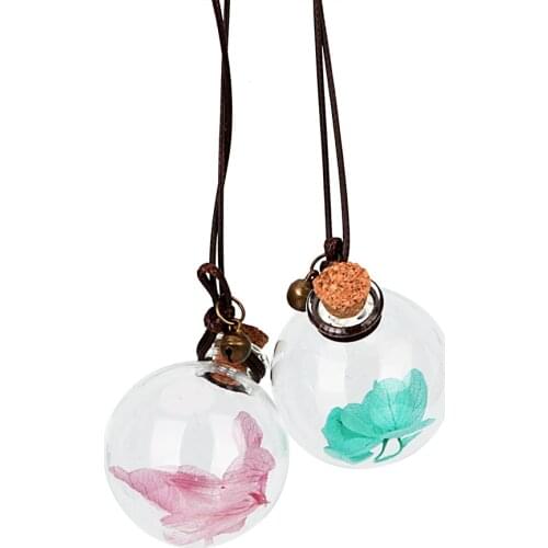 LEEPEE Fragrance For Essential Oils Diffuser Car-styling Car Hanging Perfume Pendant Air Freshener Empty Glass Bottle