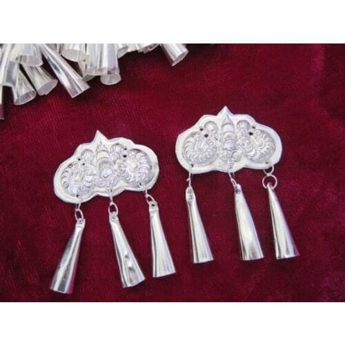 Miao Township Dongzhai diy handmade accessories national bag Miao costume decoration silver piece small butterfly