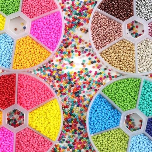 5700/Box 2mm Czech Glass Seed Beads Belt Box Set Charm Seedbeads Waist Belly Chain For DIY Bracelet Necklace Jewelry Making