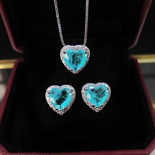 SINZRY Fashion classic jewelry set AAA cubic zircon heart shape vintage necklace earring ring set womens luxury jewelry sets