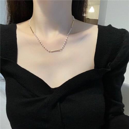 New Pearls Fairy Chain Necklace for Women Jewlery Charms