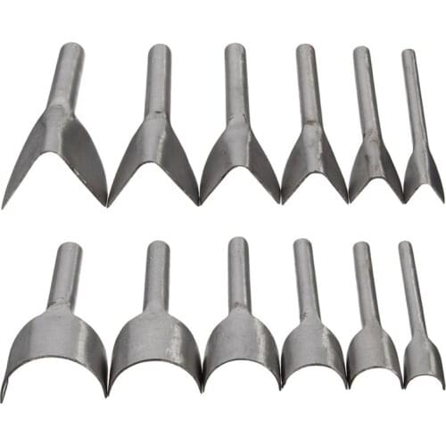 New Leather Craft Tools Half Round V Shaped Cutter Punch Leather Handmade Craft Tools Punching Hand Tools 6Pcs/set 15m