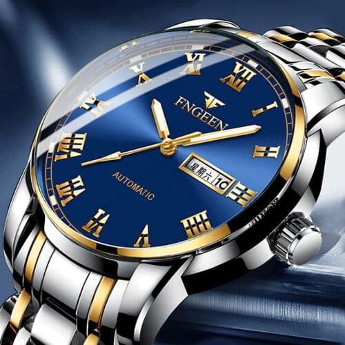 FNGEEN New Fashion Mens Watches Stainless Steel Top Brand Luxury Sport Quartz Watch Men Relogio Masculino Relojes Hombre 2019
