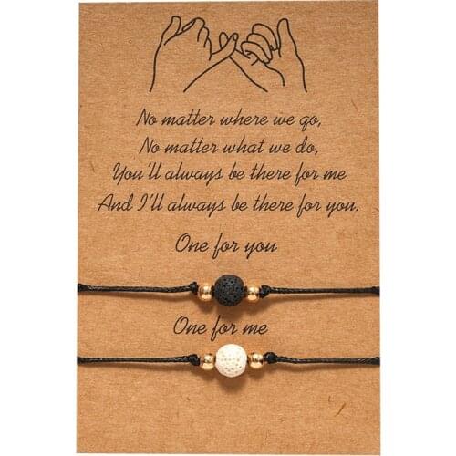 Gift for girlfriend boyfriend Volcanic rock bracelets small love gift anniversary present Valentines day gift