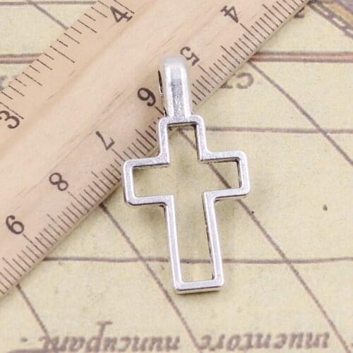 10pcs Charms Cross 38x20mm Tibetan Silver Color Pendants Antique Jewelry Making DIY Handmade Craft