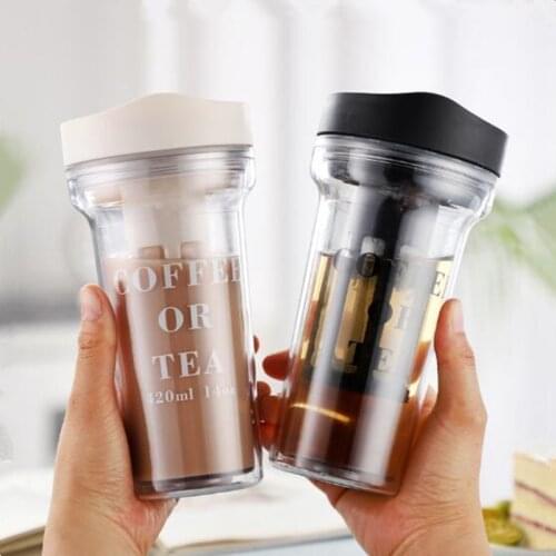 Portable Coffee Cup With Coffee Filter Tea Holder Funnel Basket Reusable Tea Infuser Drip Coffee Dripper Travel Mug Water Bottle