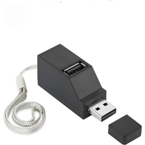 Portable USB 3.0 2.0 HUB Adapter Extender Splitter Box 3 Ports for PC Laptop Macbook High Speed U Disk Reader with Strap