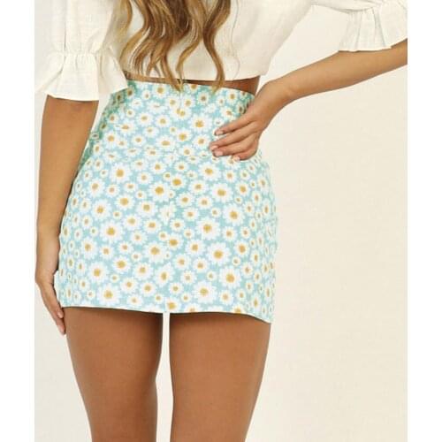 Sagace casual short skirt skirt daisy print split high waist skirt high waist simple short skirt buttock skirt retro womens sex