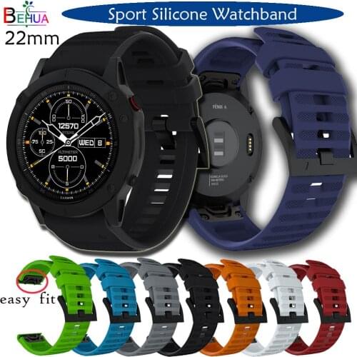 22mm Silicone Sport Strap For Garmin Fenix 6 /5/ Fenix6 Pro SmartWatch Quick Release Easy fit Wrist Strap For Forerunner 935/945