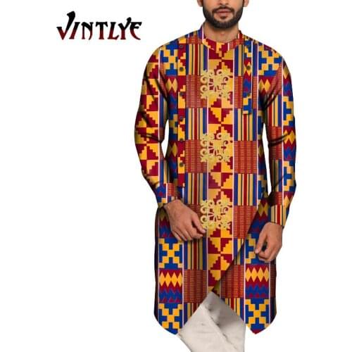 Hip Hop African Mens Clothing Traditional Africa Dashiki Shirt Nigerian Clothes Long Sleeve Blouse Mens Fashion Top WYN1113