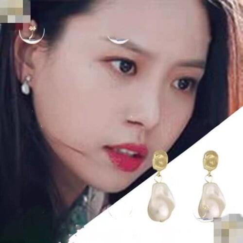 Youth in May GO MIN SI fashion new simple design sense irregular Earrings retro temperament light luxury high quality Earrings