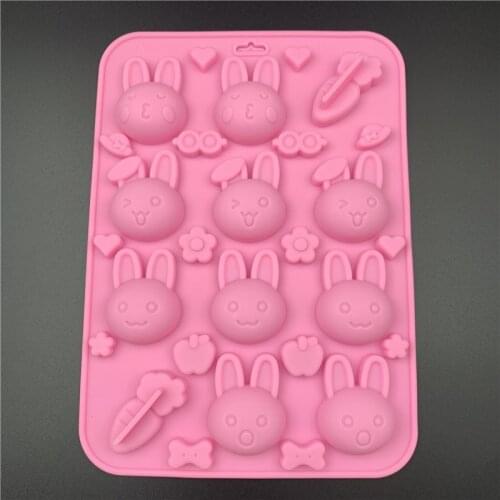 Bunny Flower Silicone Cake Mold DIY Candy Chocolate Molds Ice Cube Tray Mold Baking Tools Cake Decorations