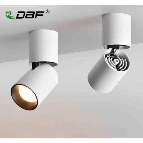 [DBF]Foldable LED Surface Mounted Ceiling light 7W 12W Black/White Housing 360 Degree Rotatable Spot Light Dimmable Ceiling lamp