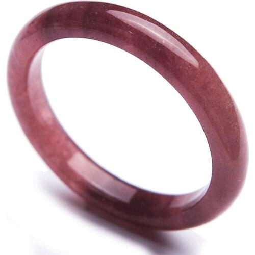 Genuine Red Natural Strawberry Quartz Bangles Women Female Round Fashion Crystal Natural Stone Bangle Inner Diameter 56mm 57mm
