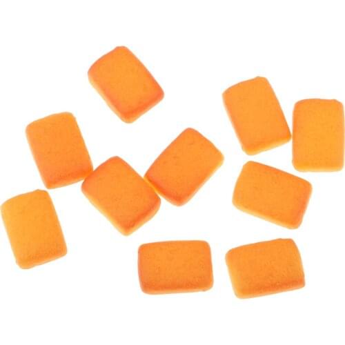 10pcs 1/12 Dollhouse Miniatures Square Cookies Doll House Kitchen Food Decoration