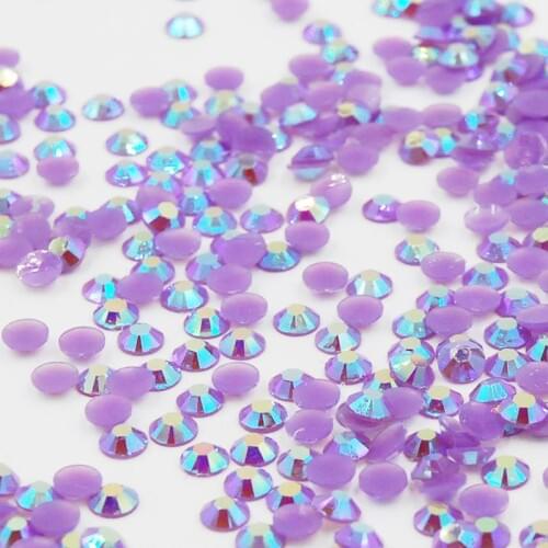 Sell Well 10000pcs 3D Nail Art Tips SS12 3mm Purple Jelly AB Resin Crystal Flat Back Rhinestone Nail art Deco Glitters Gem Stone