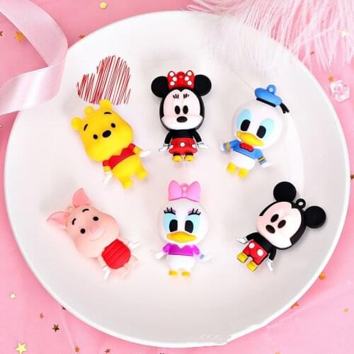 12pcs/Lot Disney Mickey Mouse Keychains Cute Cartoon Doll Mini Minnie Mouse Key Ring Women Lovely Bag Key Chain Key Accessories