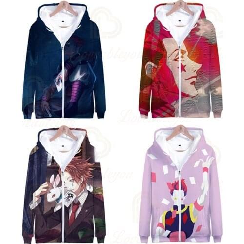 2020 Hot Sale Hunter Hisoka Hisoka Digital Printing Fashion Trend 3D Mens and Womens Children Adults Zipper Sweatshirts