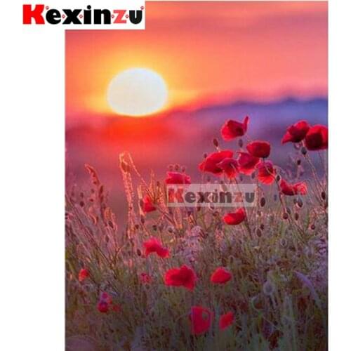 5D DIY Full Square/Round Drill Diamond Painting Kit "Sunset safflower" Embroidery Mosaic Cross Stitch Stickers Decor Gift Xy506