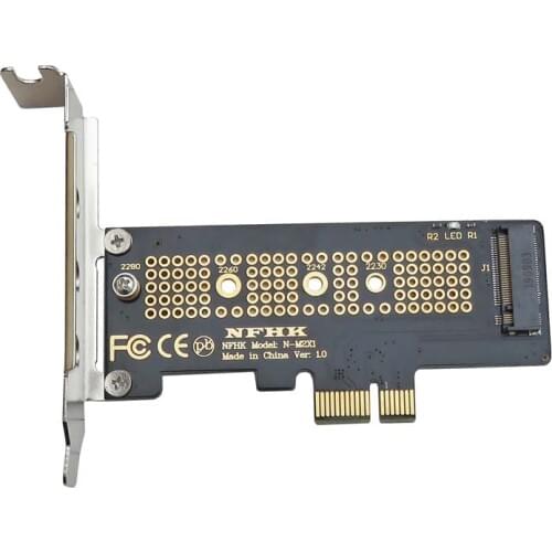 NVMe PCIe M.2 NGFF SSD to PCIe x1 Adapter Card PCIe x1 to M.2 Card with Bracket PCI-E M.2 Adapter for 2230 2240 2260 2280 SSD M2