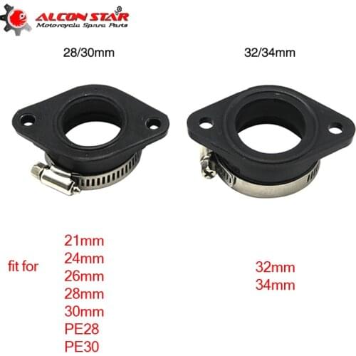 Alconstar- Rubber Motorcycle Carburetor Adapter Inlet Intake Pipe Dirt Bike For MIKUNI OKO KOSO KEIHIN 28 30 32 34 PE28mm PE30mm