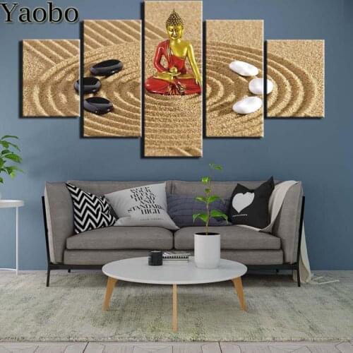 Full drill 5d diy Diamond Painting Buddha Zen Stone Landscape 5 pcs,Square/Round Diamond Embroidery Amazing artworks,wallpaper