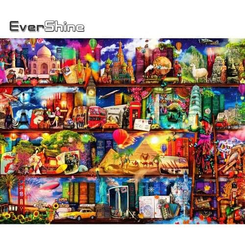 Evershine 5D DIY Diamond Painting City Scenery New Arrival Diamond Embroidery Book Cross Stitch Kits Mosaic Handmade Gift