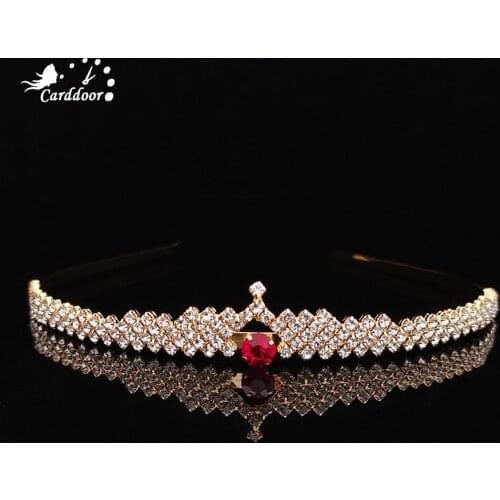 Carddoor Fashion Bridal Crowns Wedding Tiaras Headband Ladies Rhinestone Hairband Hair Accessories Wash Face Hair Jewelry Gifts