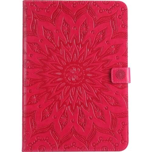 Sunflower Embossed PU Leather Tablet Case for Samsung Galaxy Tab A SM-T550 SM-T555 9.7 Inch Smart Flip Stand Cover Coque+pen
