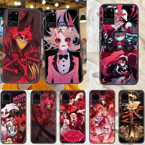 Hazbin Hotels Anime Phone case For Samsung Galaxy Note 4 8 9 10 20 S8 S9 S10 S10E S20 Plus UITRA Ultra black luxury Etui art