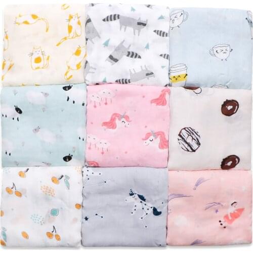 Muslinlife 100% Bamboo Fiber Baby Blanket Cute Cartoon Pattern Swaddle Super Soft Baby Warp Newborn Lovely Blanket Bath Towel