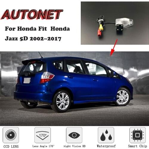 AUTONET HD Night Vision Backup Rear View camera For Honda Fit Honda Jazz 5D 2002~2017 CCD/license plate Camera