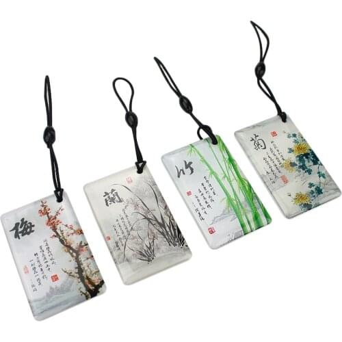 RFID 13.56Mhz access control key M1 chip label card glue type package read-only key 1pcs