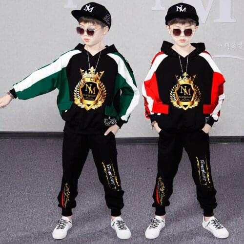 3-14 Yrs Teen Boys Clothing Set 2021 Autumn New Casual Hooded Sweatshirt Tops Sport Pant 2Pcs Suit for Boys Clothes Kids Outfits