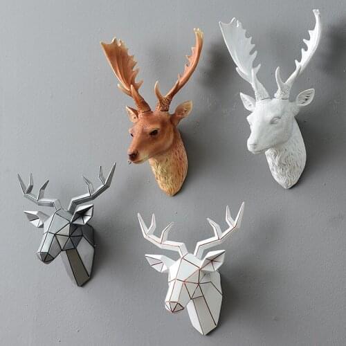 Continental retro deer head hanging name wall mural creative pendant living room backdrop wall tools sculpture decoration crafts